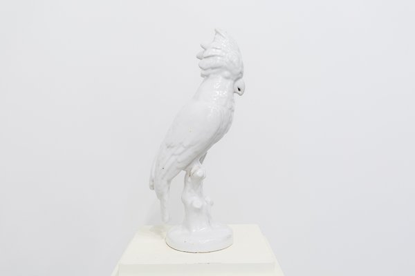 Vintage White Ceramic Parrot from Manises-UJE-665020