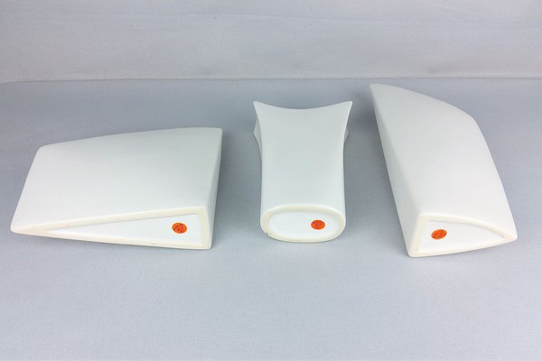 Vintage White Ceramic Vases, Set of 3-YBU-933258