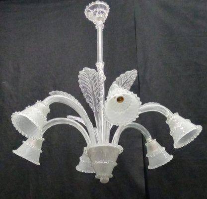 Vintage White Chandelier, 1940s-TTJ-1731735