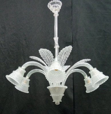 Vintage White Chandelier, 1940s-TTJ-1731735