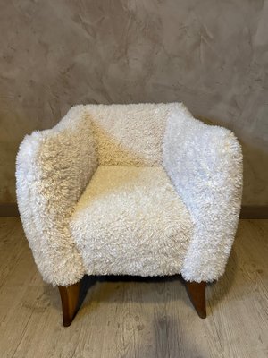 Vintage White Fabric Armchair-BFK-1785374