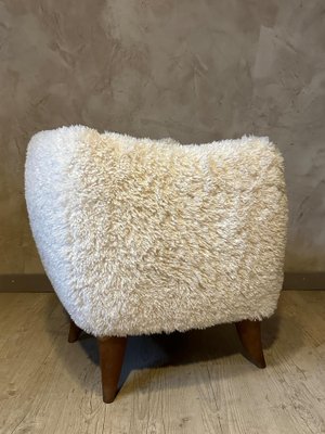 Vintage White Fabric Armchair-BFK-1785374