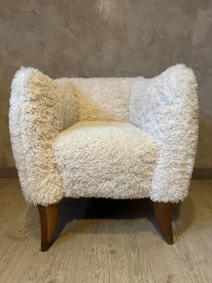 Vintage White Fabric Armchair-BFK-1785374