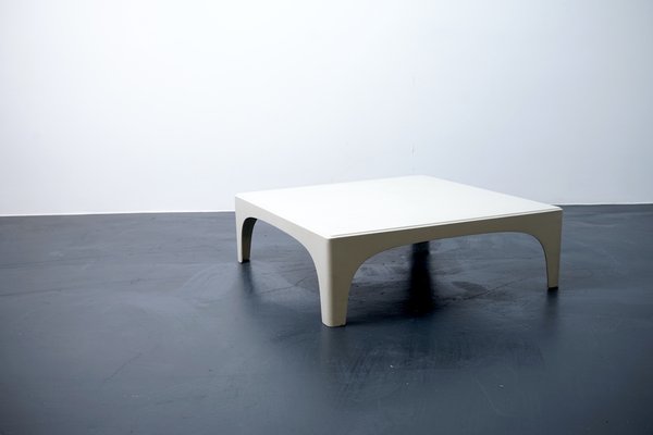 Vintage White Fiberglass Cubism Side Table, 1970s-CIP-1144112