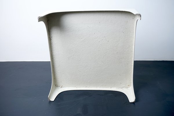 Vintage White Fiberglass Cubism Side Table, 1970s-CIP-1144112