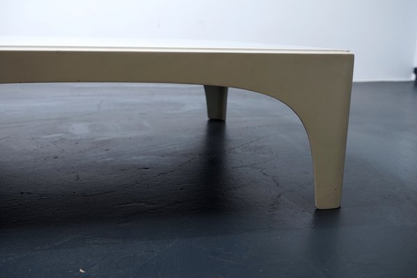 Vintage White Fiberglass Cubism Side Table, 1970s-CIP-1144112