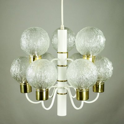 Vintage White Glass Ball Ceiling Lamp-FUP-705947