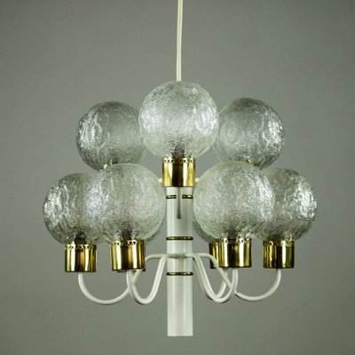 Vintage White Glass Ball Ceiling Lamp-FUP-705947