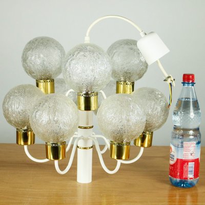 Vintage White Glass Ball Ceiling Lamp-FUP-705947