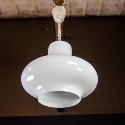 Vintage White Milk Glass Ceiling Lamp, 1950s-IA-723282