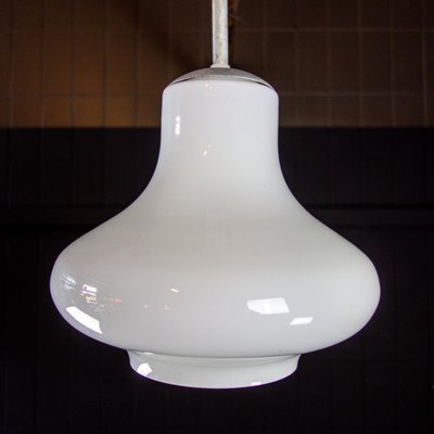 Vintage White Milk Glass Ceiling Lamp, 1950s-IA-723282