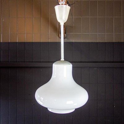 Vintage White Milk Glass Ceiling Lamp, 1950s-IA-723282