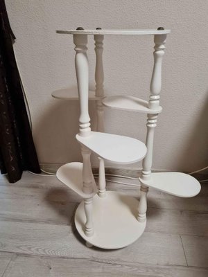 Vintage White Plant Stands, Hungary, 1960s-OXJ-1763659