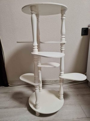 Vintage White Plant Stands, Hungary, 1960s-OXJ-1763659