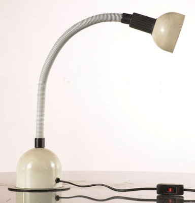 Vintage White Table Lamp with Articulated Stem, Italy, 1980s-RAQ-669927