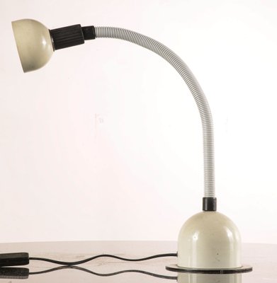 Vintage White Table Lamp with Articulated Stem, Italy, 1980s-RAQ-669927