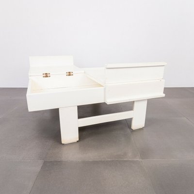 Vintage White Wood Coffee Table, 1970s-ZLY-880974