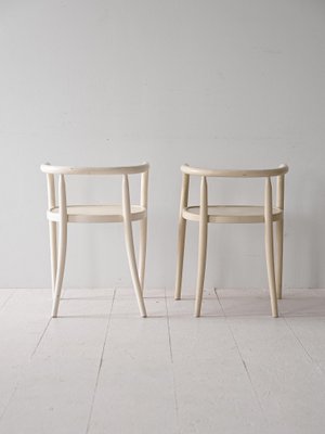 Vintage White Wooden Chairs, 1960s, Set of 2-QWP-2042056