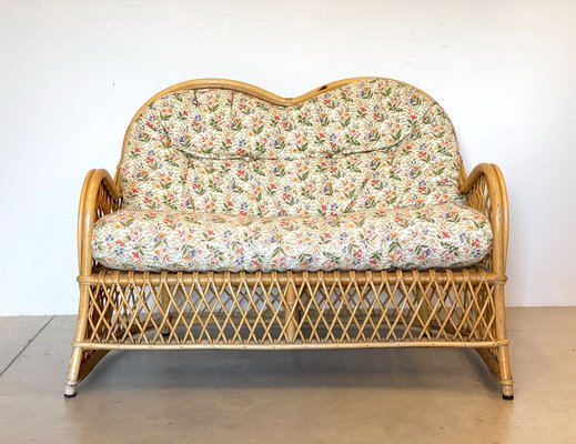 Vintage Wicker and Bamboo Sofa from Gervasoni 1980s-NPC-1317592