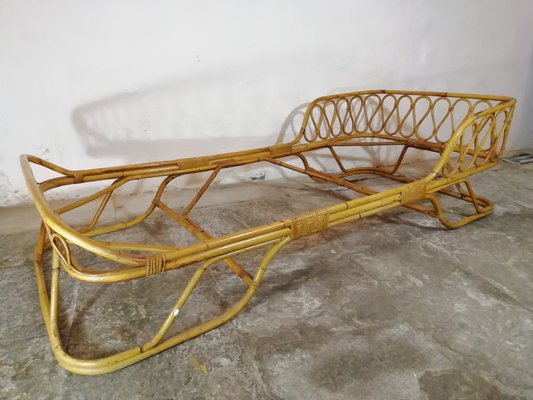 Vintage Wicker Bed, Italy, 1950s-HNE-1449021