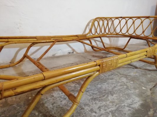 Vintage Wicker Bed, Italy, 1950s-HNE-1449021