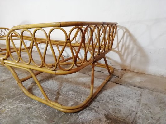 Vintage Wicker Bed, Italy, 1950s-HNE-1449021