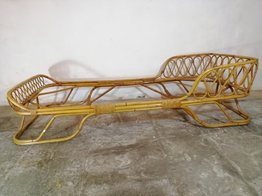 Vintage Wicker Bed, Italy, 1950s-HNE-1449021