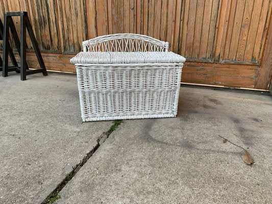 Vintage Wicker Chest in White-OXJ-1723331