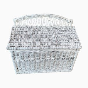 Vintage Wicker Chest in White-OXJ-1723331