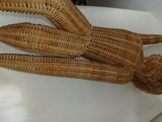 Vintage Wicker Hanging Monkey, 1960s-HNE-1353282