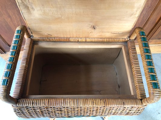 Vintage Wicker Sewing Box-QJM-748821