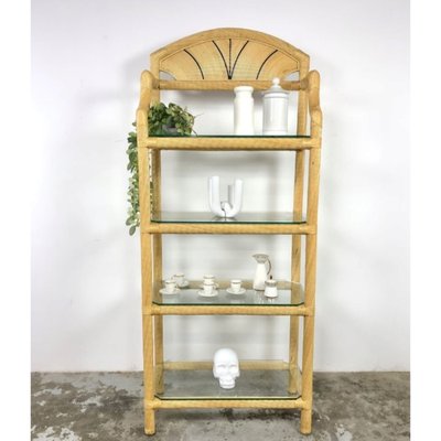 Vintage Wicker Shelving Unit-TCS-1300218