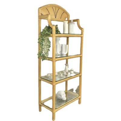 Vintage Wicker Shelving Unit-TCS-1300218