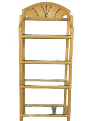 Vintage Wicker Shelving Unit-TCS-1300218