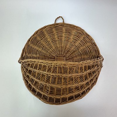 Vintage Wicker Wall Basket, 1970s-BGP-1721188