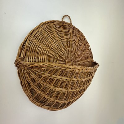 Vintage Wicker Wall Basket, 1970s-BGP-1721188