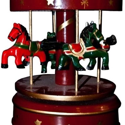 Vintage Wind Up Musical Carousel Toy, 1950s-ZCI-752673