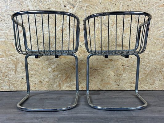 Vintage Wire Chair in Metal and Chrome-Plated Design, 1960s, Set of 2-EJL-1723268