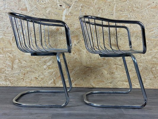 Vintage Wire Chair in Metal and Chrome-Plated Design, 1960s, Set of 2-EJL-1723268