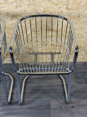 Vintage Wire Chair in Metal and Chrome-Plated Design, 1960s, Set of 2-EJL-1723268