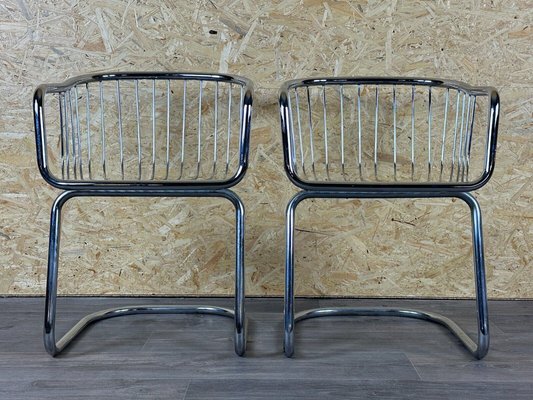 Vintage Wire Chair in Metal and Chrome-Plated Design, 1960s, Set of 2-EJL-1723268