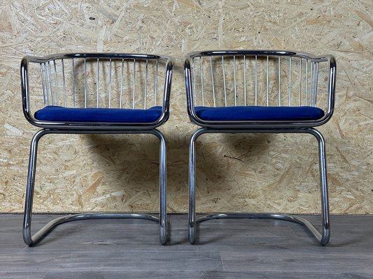 Vintage Wire Chair in Metal and Chrome-Plated Design, 1960s, Set of 2-EJL-1723268