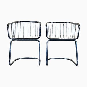 Vintage Wire Chair in Metal and Chrome-Plated Design, 1960s, Set of 2-EJL-1723268