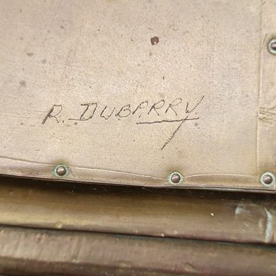 Vintage Wood and Brass Desk by Rodolfo Dubarry-TCS-1780699