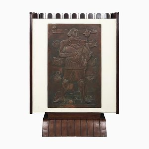 Vintage Wood and Copper Bar Cabinet by Luigi Scremin-RCE-1191408