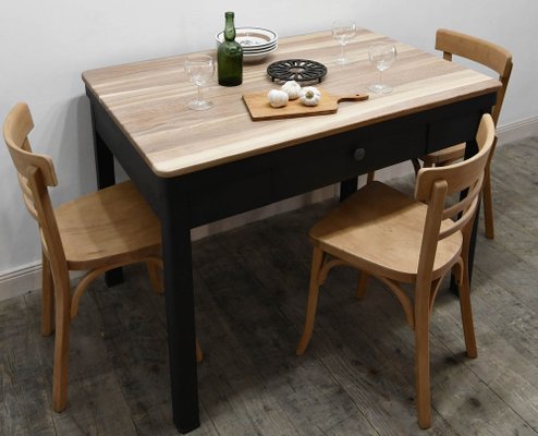 Vintage Wood and Metal Kitchen Table, 1950s-GU-1740279