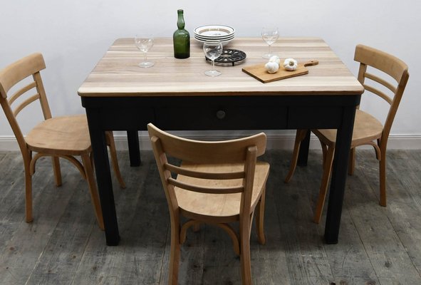 Vintage Wood and Metal Kitchen Table, 1950s-GU-1740279