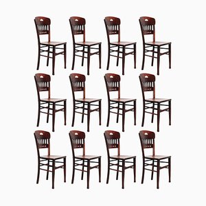 Vintage Wood Bistro Chairs from Luterma, Set of 12-WM-1260389