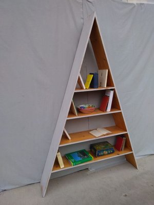 Vintage Wood Bookshelf, 1980s-KIM-888112