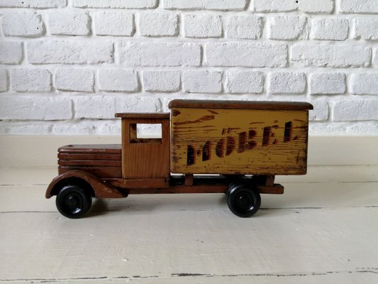 Vintage Wood Car Toy, 1940s-ALG-695052